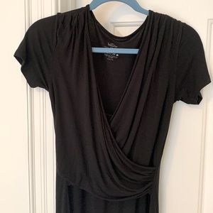 BabyBeMine maternity/nursing ultra soft Black (wrap look top) nightgown or dress